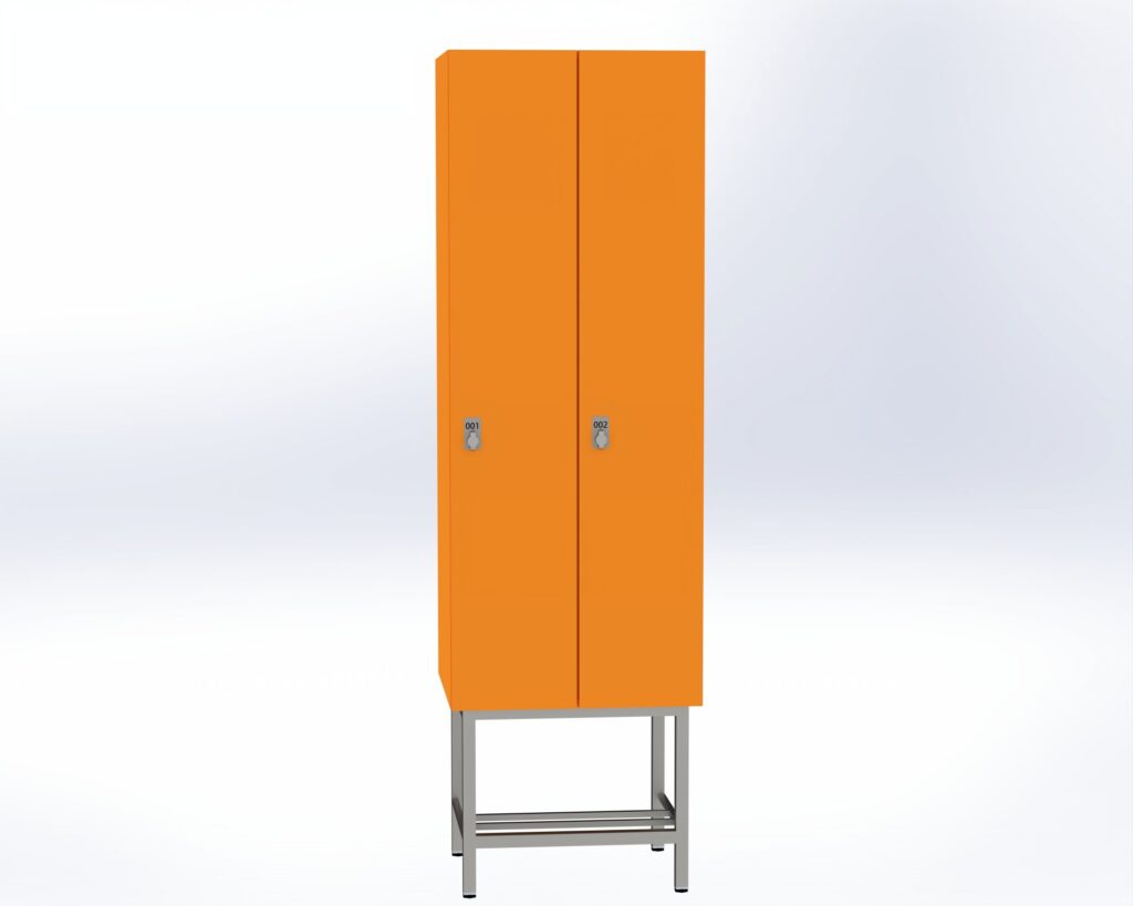 Trockenraum-Spind mit Untergestell - 2 Abt. Mandarin Drehriegel