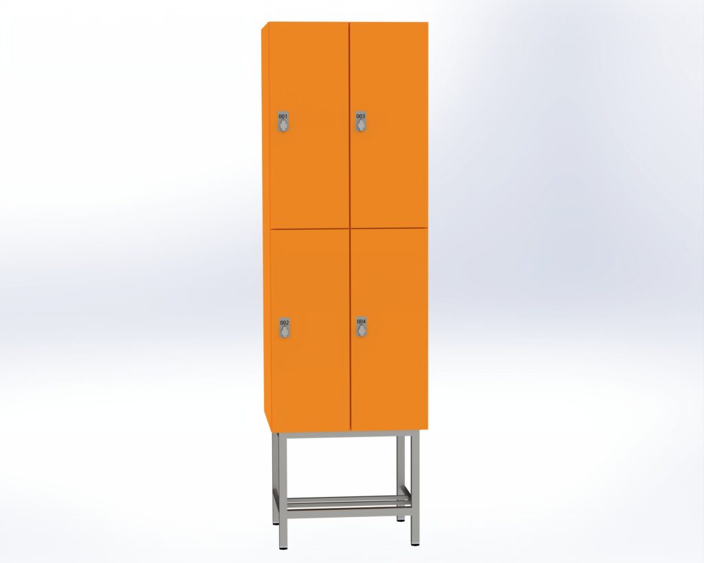Trockenraum-Spind mit Untergestell - 2 Abt. Mandarin Drehriegel