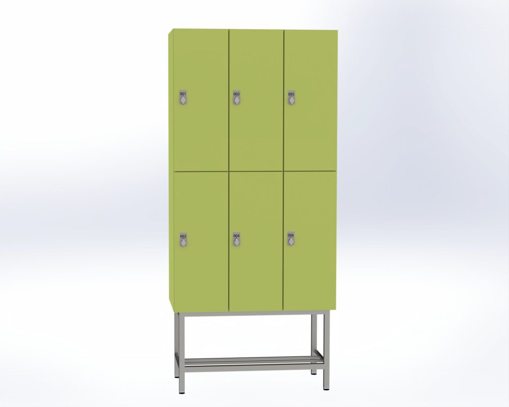 Trockenraum-Spind mit Untergestell - 3 Abt. Vivo Drehriegel