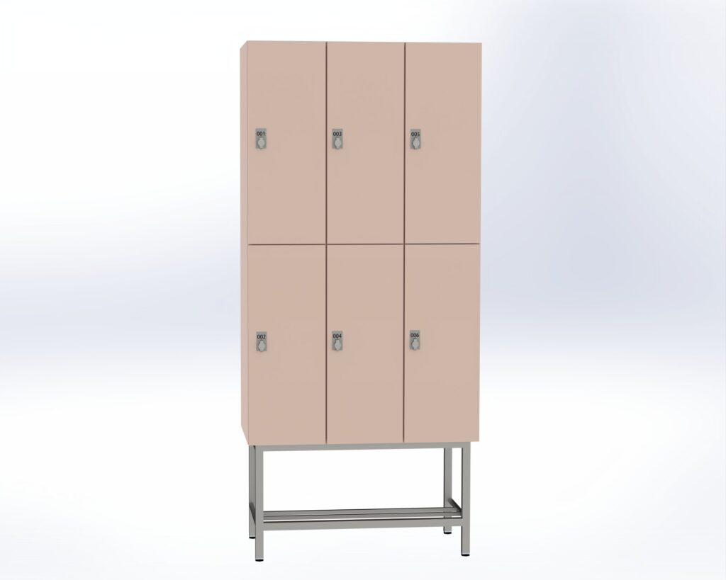 Trockenraum-Spind mit Untergestell - 3 Abt. Orichdee Drehriegel