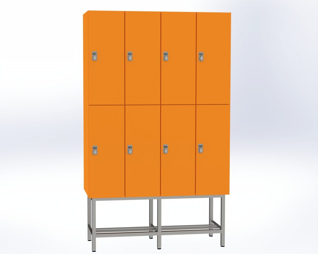 Trockenraum-Spind mit Untergestell - 4 Abt. Mandarin Drehriegel