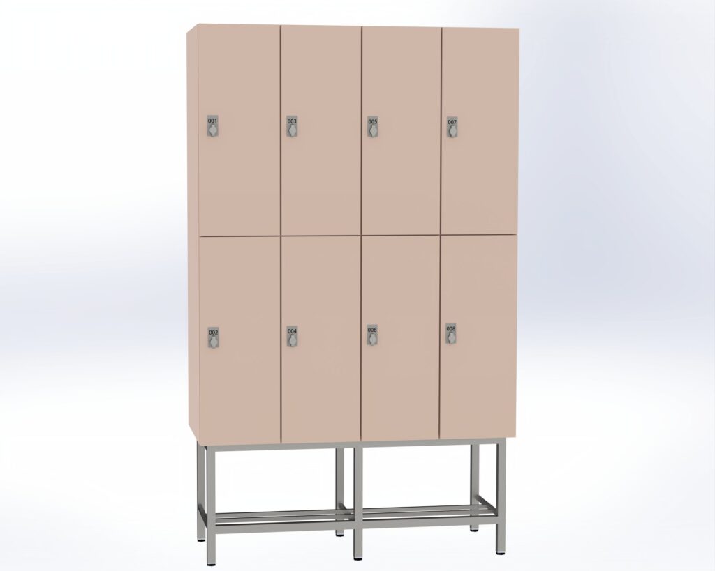 Trockenraum-Spind mit Untergestell - 4 Abt. Orichdee Drehriegel