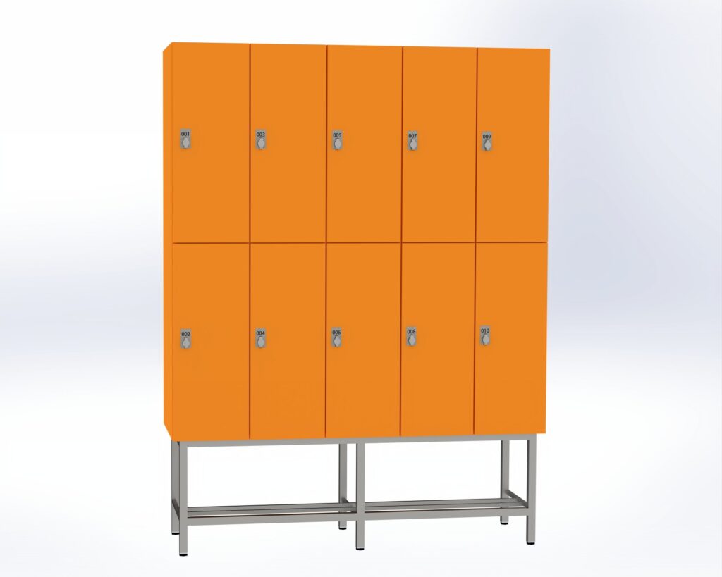 Trockenraum-Spind mit Untergestell - 5 Abt. Mandarin Drehriegel