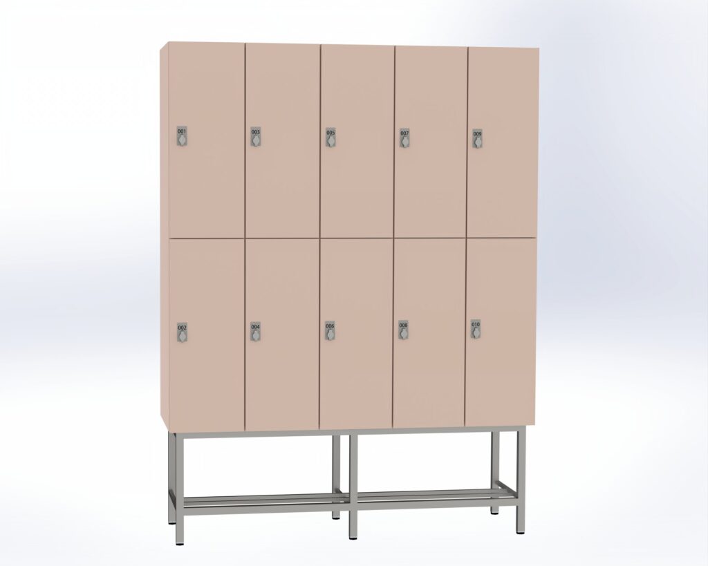 Trockenraum-Spind mit Untergestell - 5 Abt. Orichdee Drehriegel