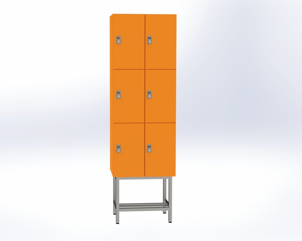 Trockenraum-Spind mit Untergestell - 2 Abt. Mandarin Drehriegel