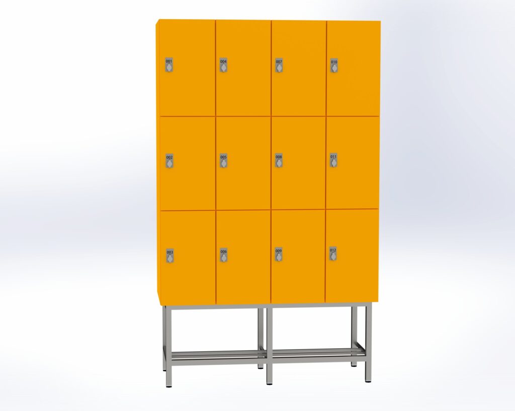 Trockenraum-Spind mit Untergestell - 4 Abt. Mango Drehriegel