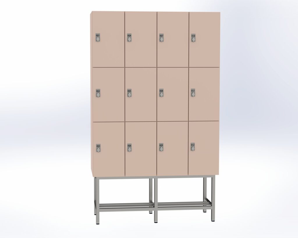 Trockenraum-Spind mit Untergestell - 4 Abt. Orichdee Drehriegel