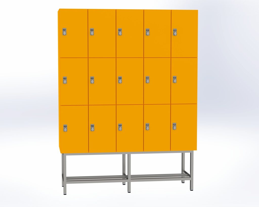 Trockenraum-Spind mit Untergestell - 5 Abt. Mango Drehriegel