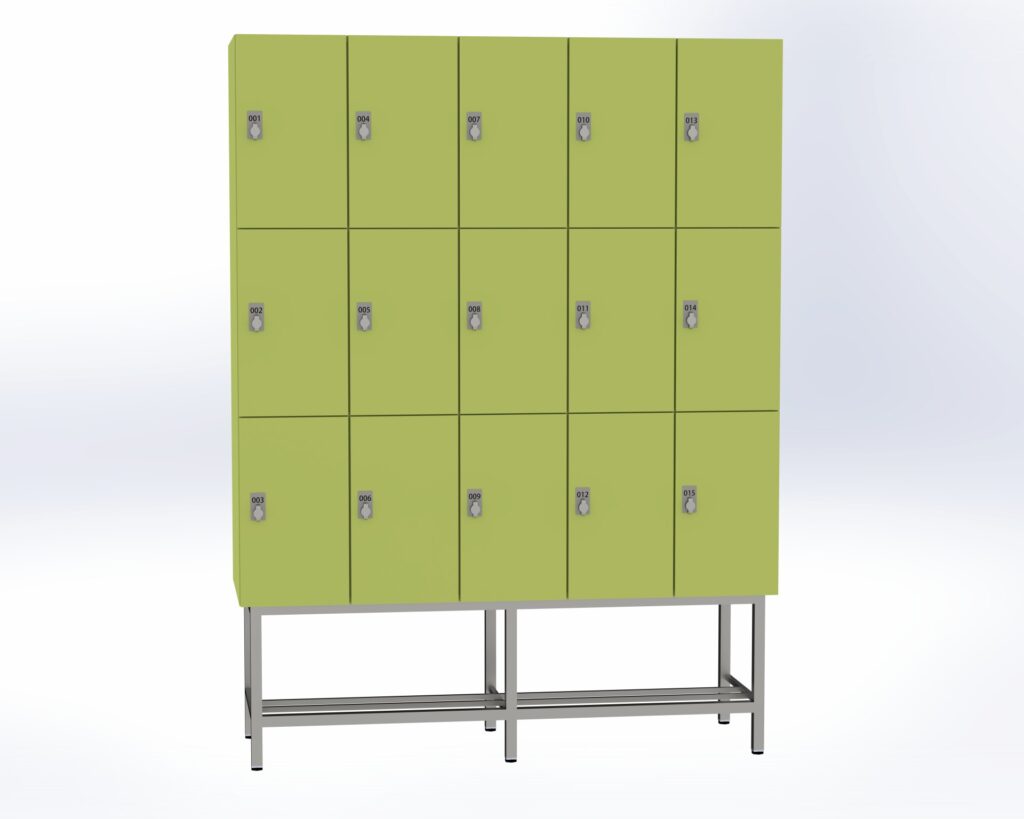 Trockenraum-Spind mit Untergestell - 5 Abt. Vivo Drehriegel