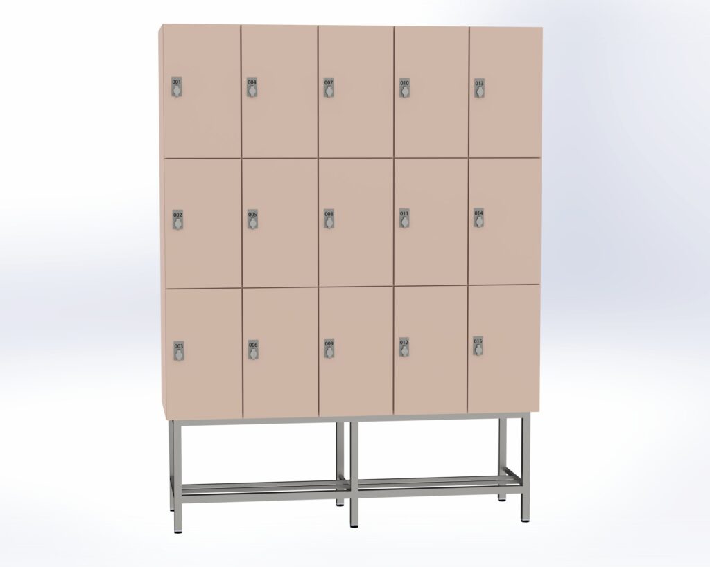 Trockenraum-Spind mit Untergestell - 5 Abt. Orichdee Drehriegel